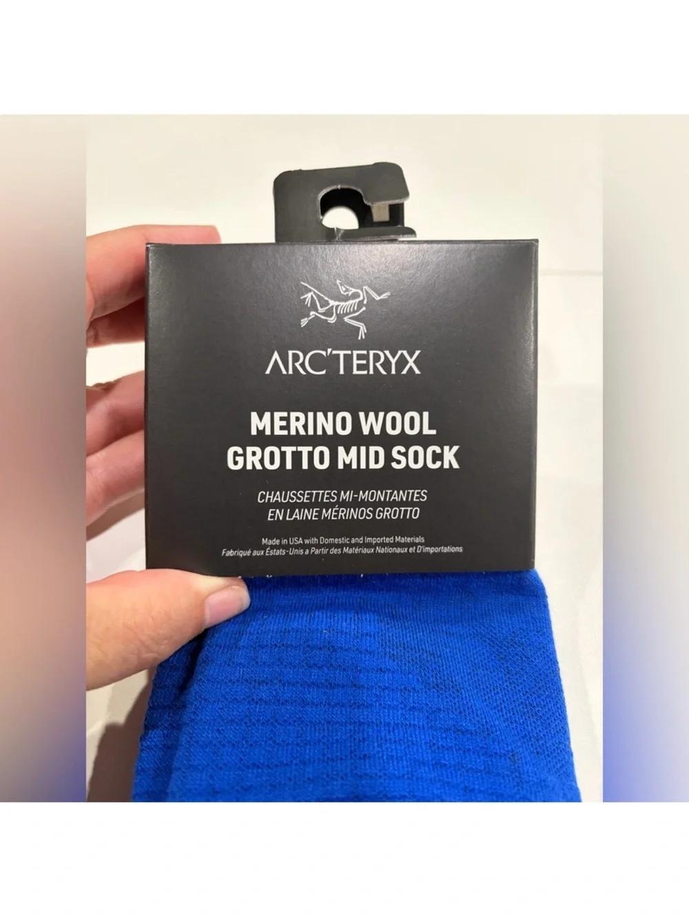 Arc’teryx Adult Large Merino Wool Grotto Mid Sock Blue Black NWT Men's Women's